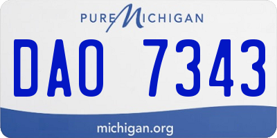 MI license plate DAO7343
