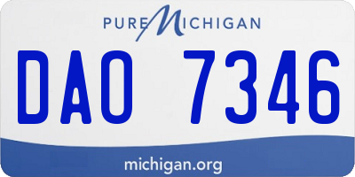 MI license plate DAO7346