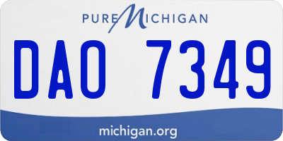 MI license plate DAO7349