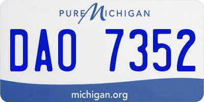 MI license plate DAO7352