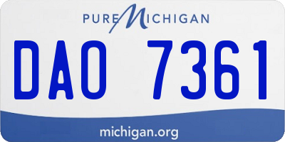 MI license plate DAO7361