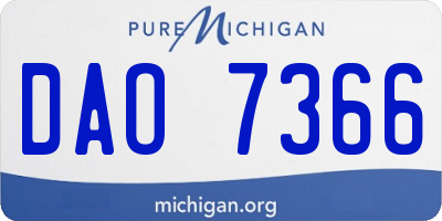 MI license plate DAO7366