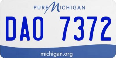 MI license plate DAO7372