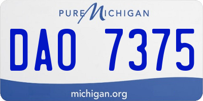 MI license plate DAO7375