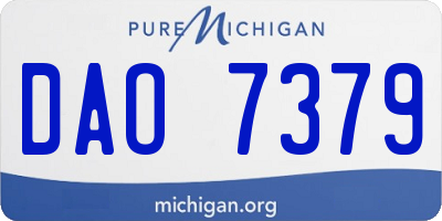 MI license plate DAO7379