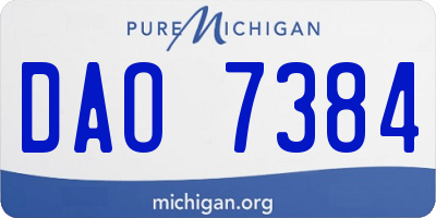 MI license plate DAO7384
