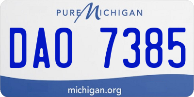 MI license plate DAO7385