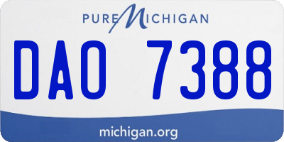 MI license plate DAO7388