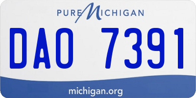 MI license plate DAO7391