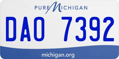 MI license plate DAO7392