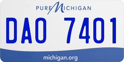 MI license plate DAO7401