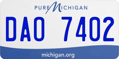 MI license plate DAO7402