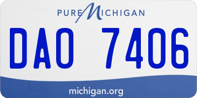 MI license plate DAO7406