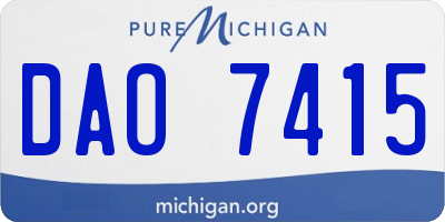 MI license plate DAO7415