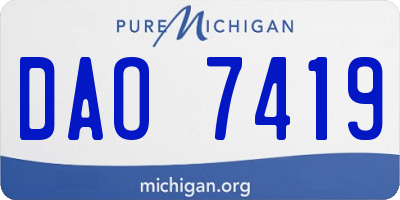 MI license plate DAO7419