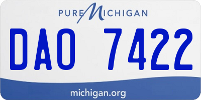 MI license plate DAO7422