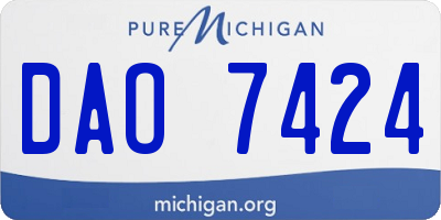 MI license plate DAO7424