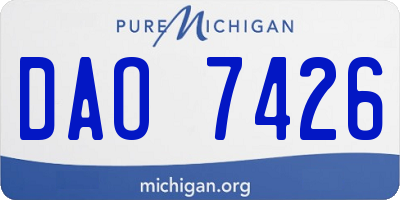 MI license plate DAO7426