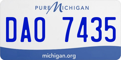 MI license plate DAO7435