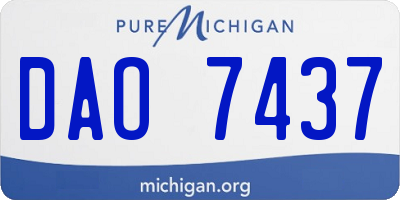 MI license plate DAO7437