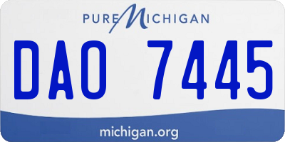 MI license plate DAO7445