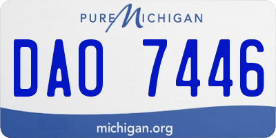 MI license plate DAO7446