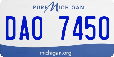 MI license plate DAO7450