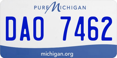 MI license plate DAO7462