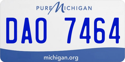 MI license plate DAO7464