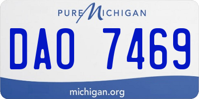 MI license plate DAO7469