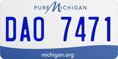 MI license plate DAO7471