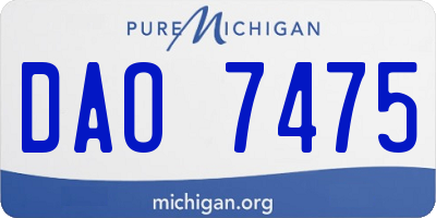 MI license plate DAO7475