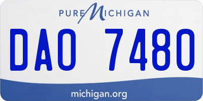 MI license plate DAO7480