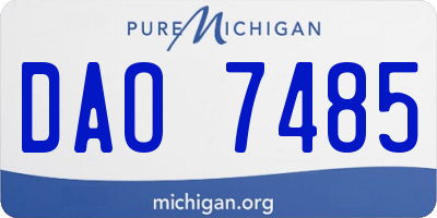 MI license plate DAO7485