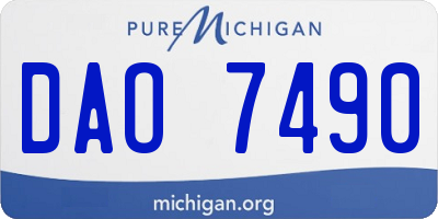 MI license plate DAO7490