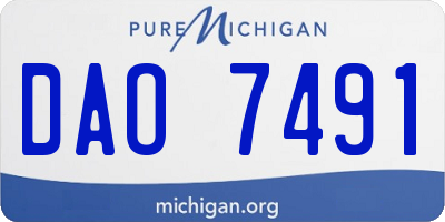 MI license plate DAO7491