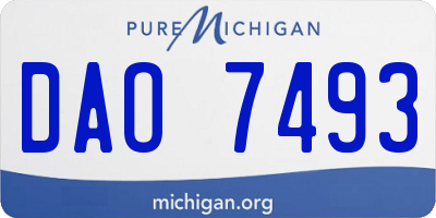 MI license plate DAO7493