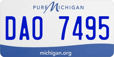 MI license plate DAO7495
