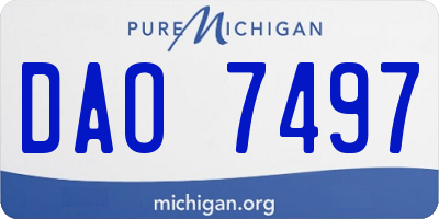 MI license plate DAO7497