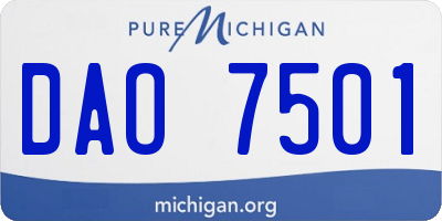 MI license plate DAO7501