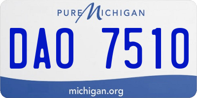 MI license plate DAO7510