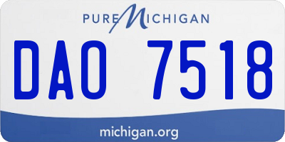 MI license plate DAO7518