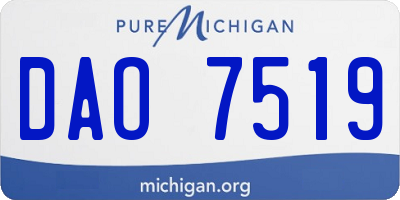 MI license plate DAO7519