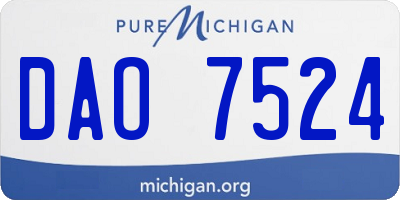 MI license plate DAO7524