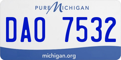 MI license plate DAO7532