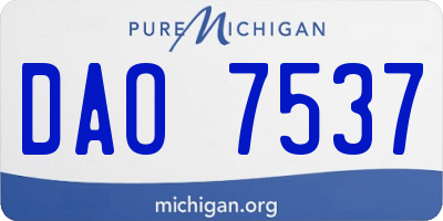 MI license plate DAO7537