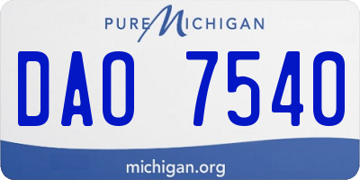 MI license plate DAO7540