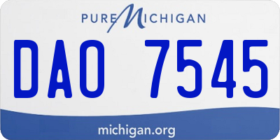 MI license plate DAO7545