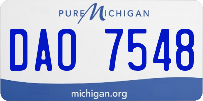 MI license plate DAO7548