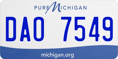 MI license plate DAO7549